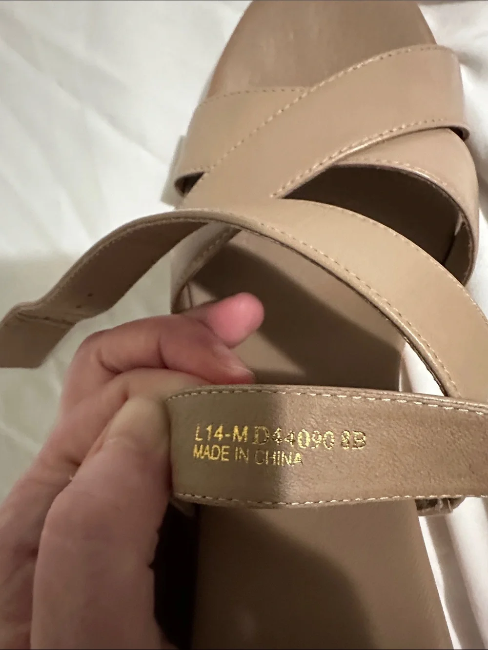 Cole Haan Taupe Cork Wedge Sandals Size 8B
